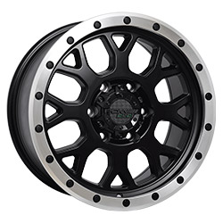 Roulette Tough Black Machined Ring - PDW 4X4 wheels